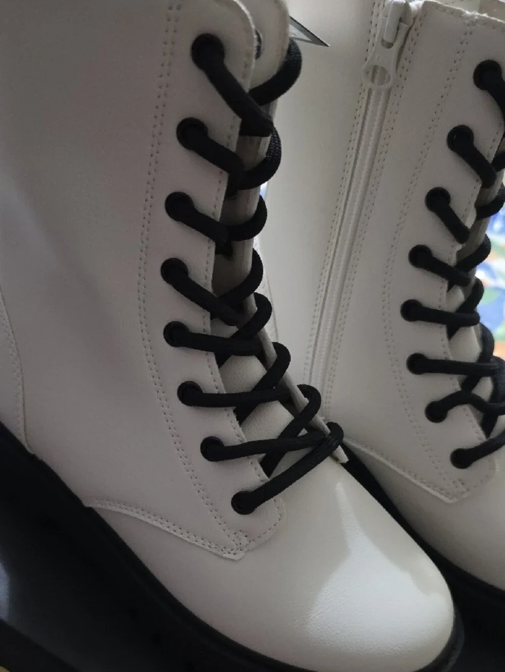 art class CREAM Kids Combat Khari Boots with Black Laces